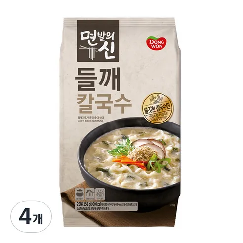 동원 면발의신 들깨칼국수 2인분  258g, 4개