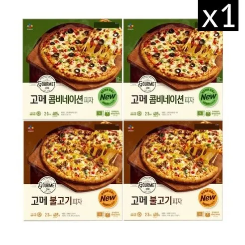 [비비고] (CJ제일제당) 고메 콤비네이션 피자 2팩 + 불고기피자 2팩
