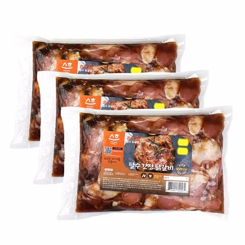 (단짠단짠)국내산닭 냉장 한입간장닭갈비 500g+500g+500g 당일제조발송 달수 춘천닭갈비 총1.5kg  500g, 3개