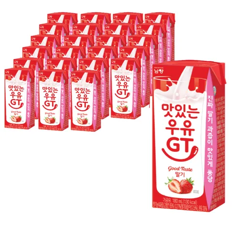 맛있는 우유GT 딸기우유  180ml, 24개