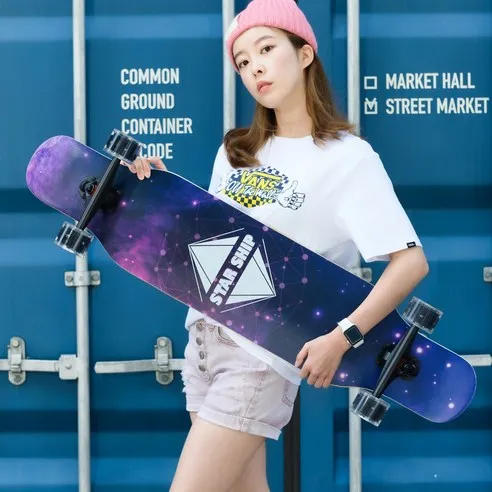 스타쉽 초보자 입문용 댄싱 롱보드 42인치 스케이트보드 LED 발광휠 가방
