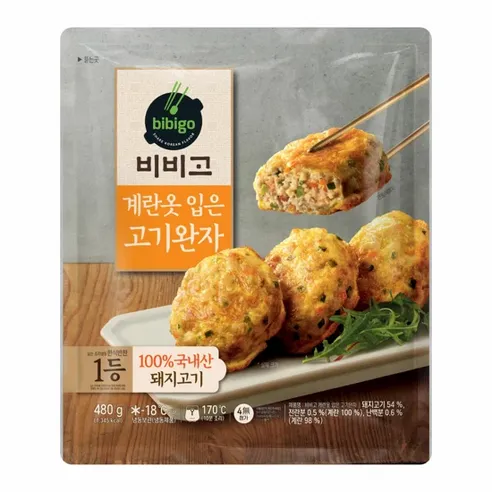 (냉동)[비비고]계란옷입은고기완자, 480g, 3개