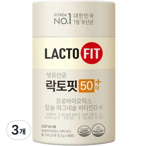 종근당건강 락토핏 50대 플러스 60p, 120g, 3박스