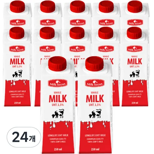 믈레코비타 밀크시크릿 멸균우유, 250ml, 24개