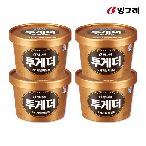 빙그레 투게더 바닐라 900ml 4개, 900ml, 4개