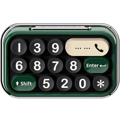 리버폭스 차량용 라운드 둥근 키보드 휴대폰 주차 번호판, 그린, 1개
