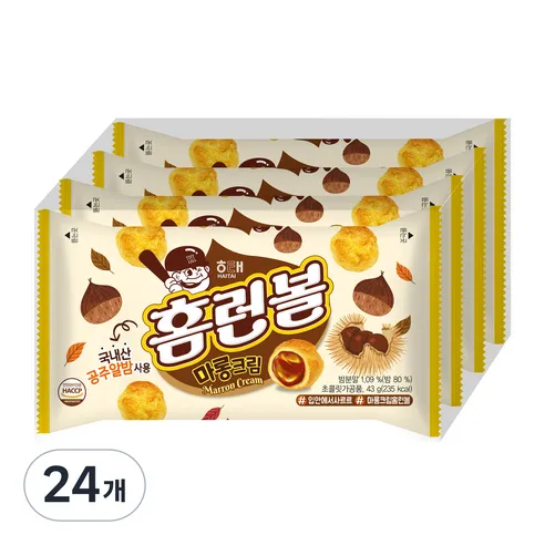 홈런볼 마롱크림 과자, 43g, 24개